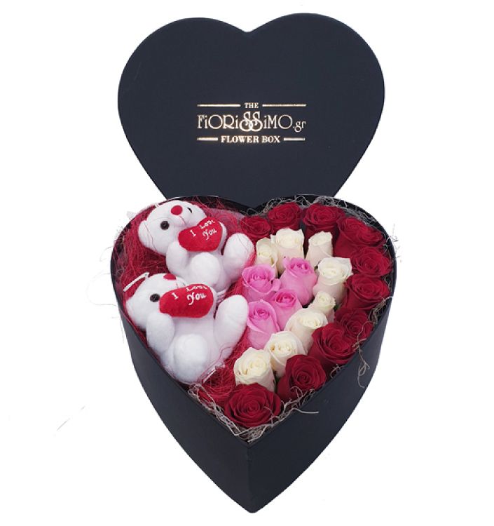 Heart Tedy Roses- Black hearts!