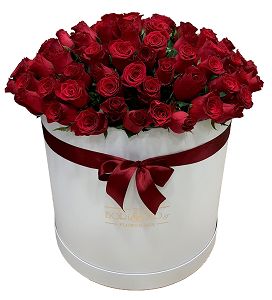 Λευκό κουτί κόκκινα τριαντάφυλλα Jumbo!