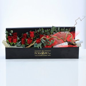 Red roses and wine!