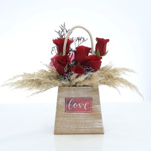 Wooden case with red roses!
