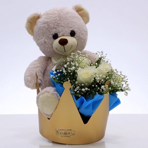 Crown with flowers and teddy!