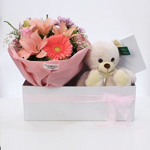 Bouquet and Bear in a box!