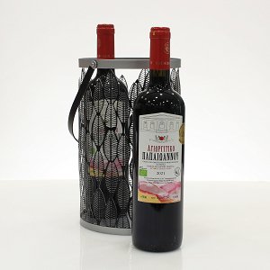 Wine Arrangement in iron lantern