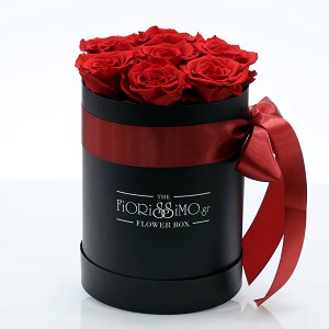 Box of 7 Forever Roses-Black