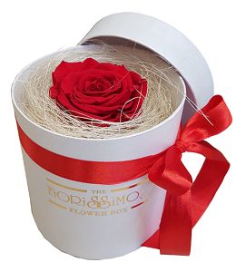 Flower White Box Small-Red Forever -Courier