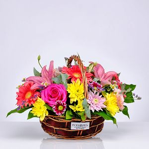 Basket with seasonal flowers!  