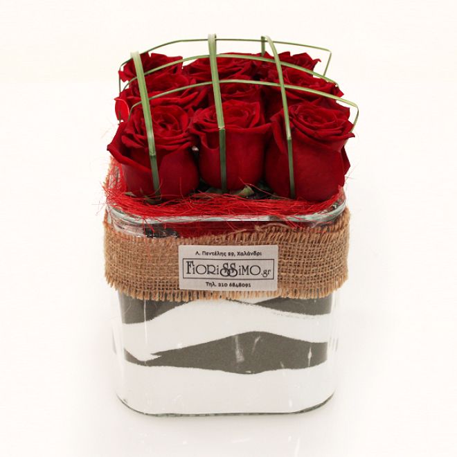 Red Roses In Glass!