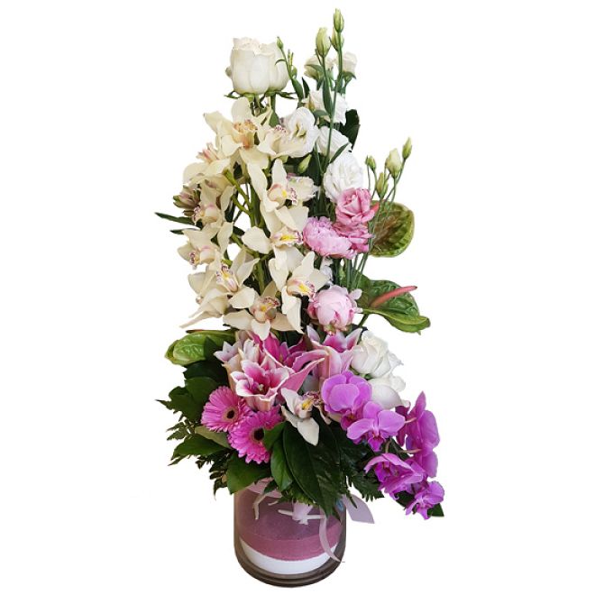 Pink flower arrangement elegance