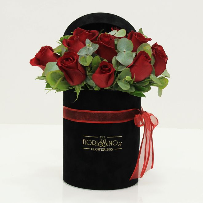11 Roses in Black velvet box!