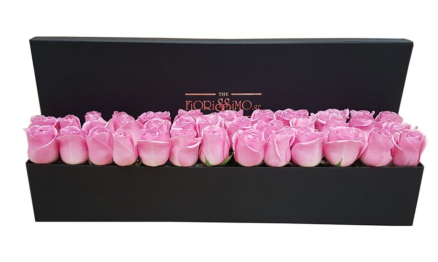Μαύρο Κουτί Ροζ Τριαντάφυλλα Elegance