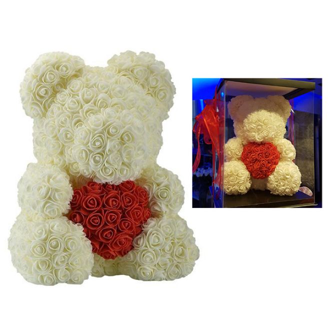 Rose Bear big! White n Red courier
