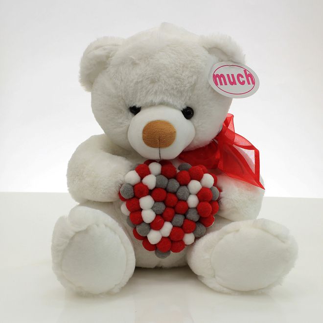 Plush bear Multicolor heart- Big 37cm