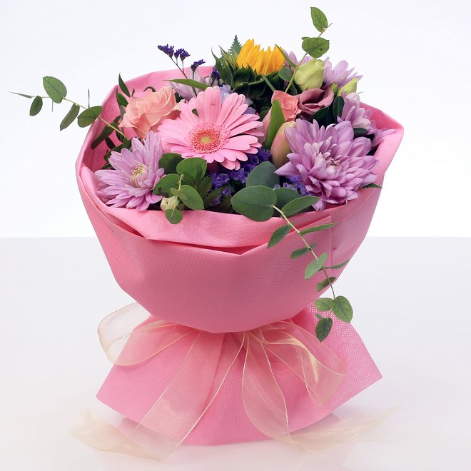 Bouquet Pink Seasonal Flowers