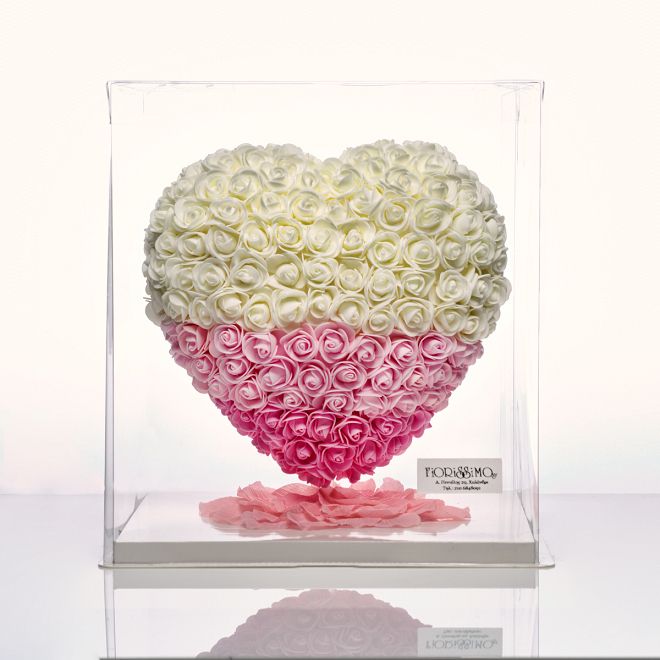 Καρδιά από latex(τεχνητά) 3color τριαντάφυλλα!