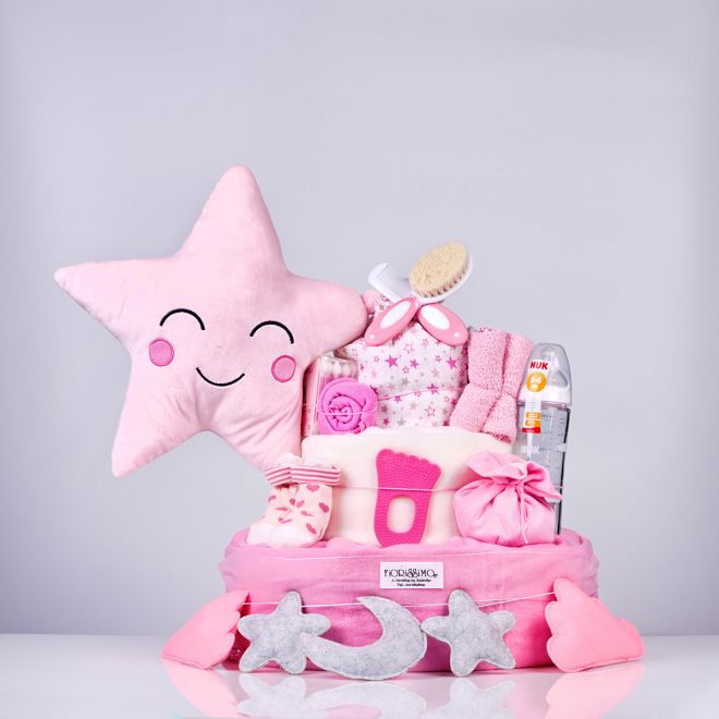 Diaper cake Twinkle Little Star Pink!