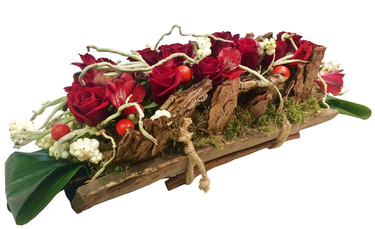 Antique with red roses