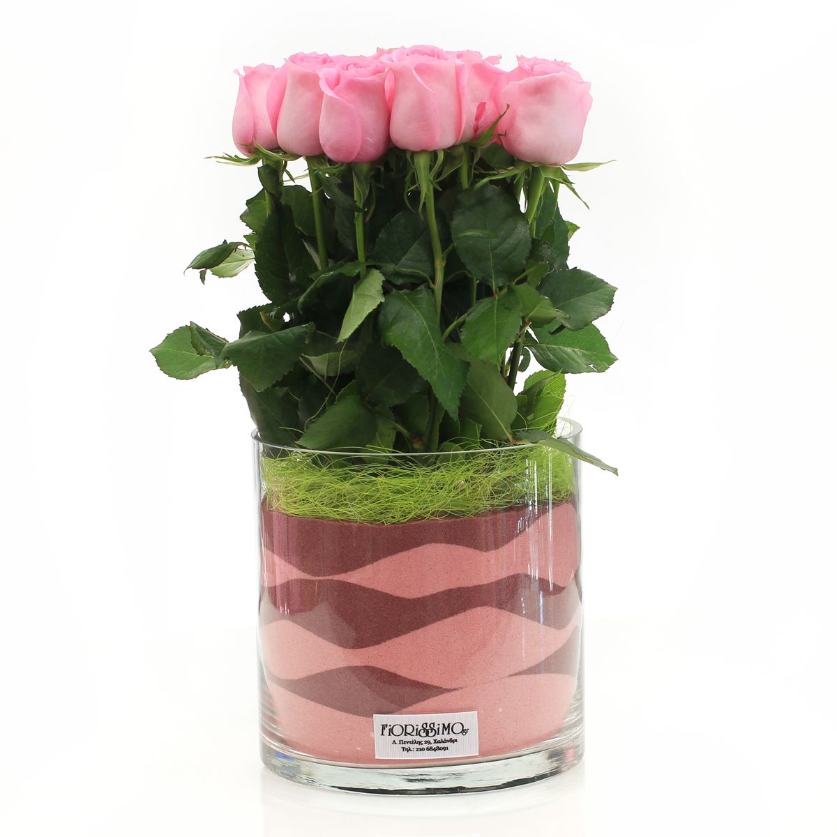 Harmony with roses in a glass