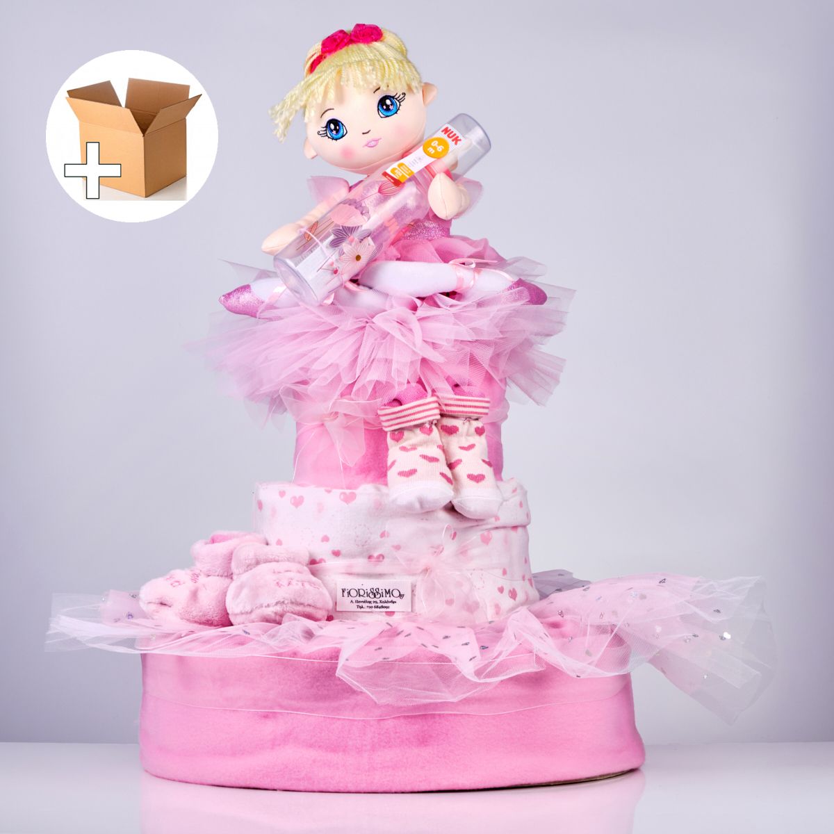 Diaper cake with Balarine Courier