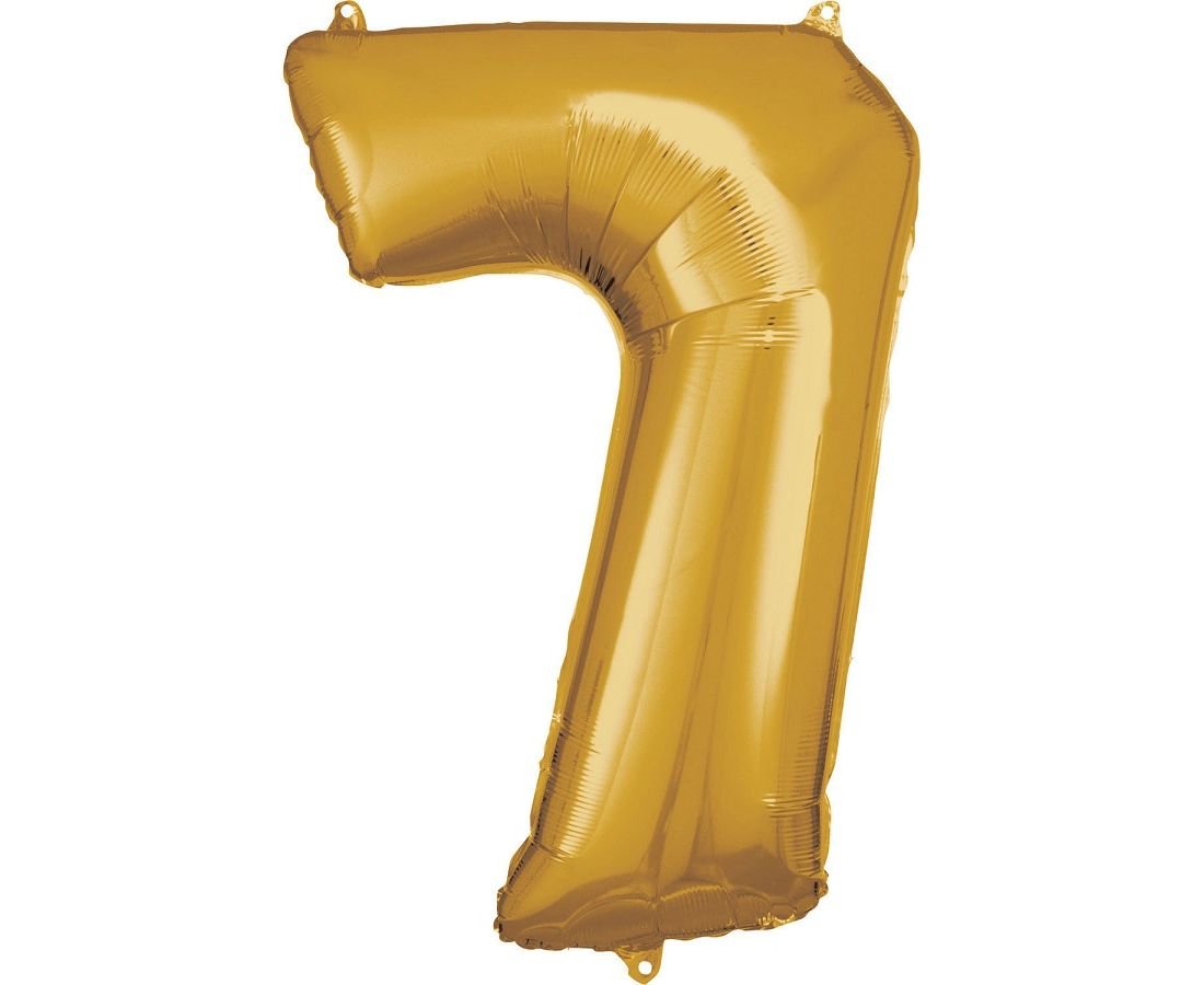 Foil Balloon No.7 - Gold - with hellium - 80cm
