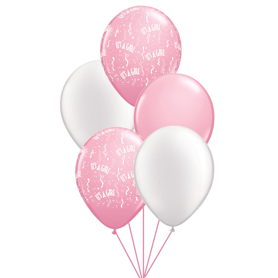 5 μπαλόνια για νεογέννητο κοριτσάκι (με ίλιον)