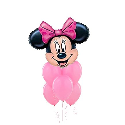 Pink balloons with Minnie Mouse