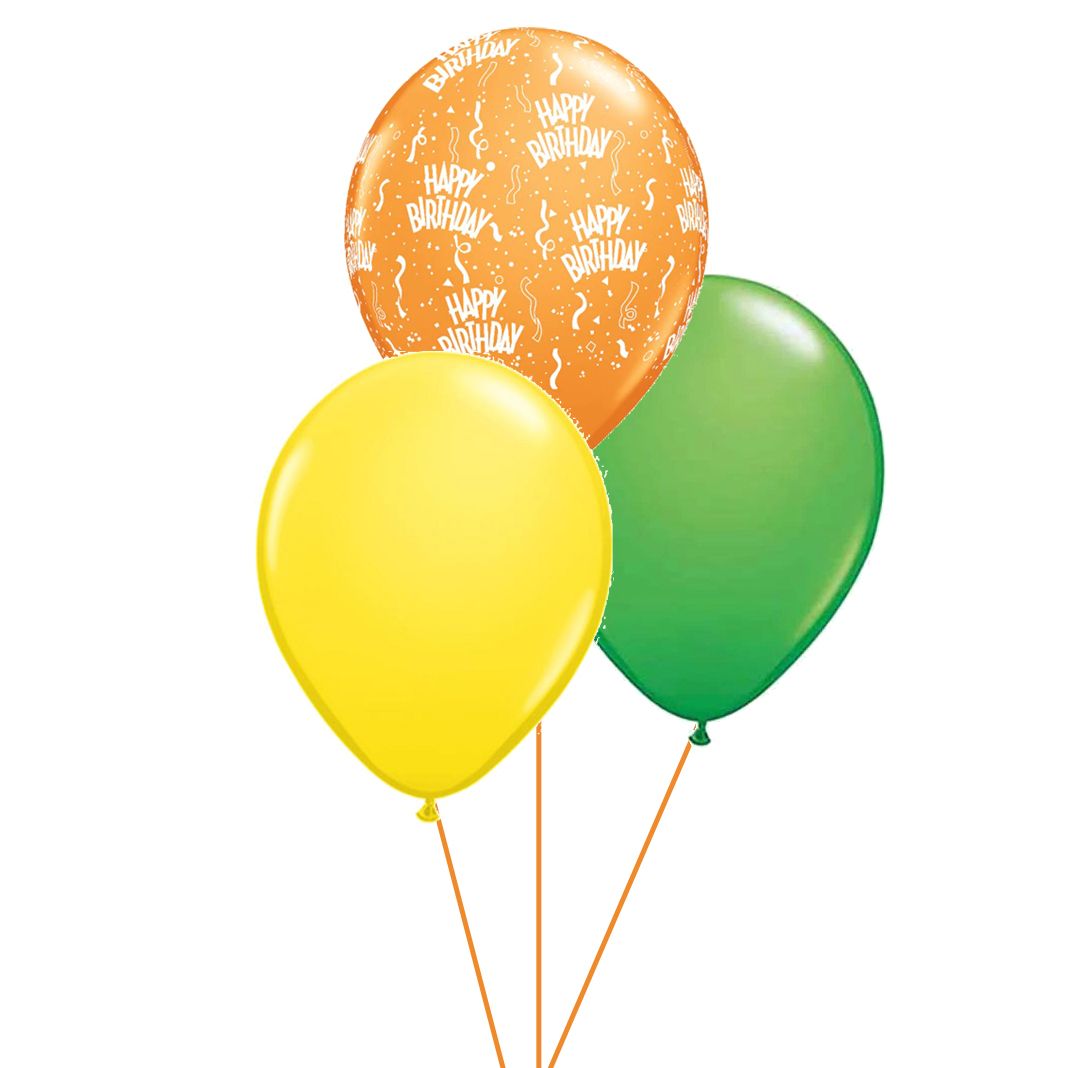 3 Happy Birthday balloons