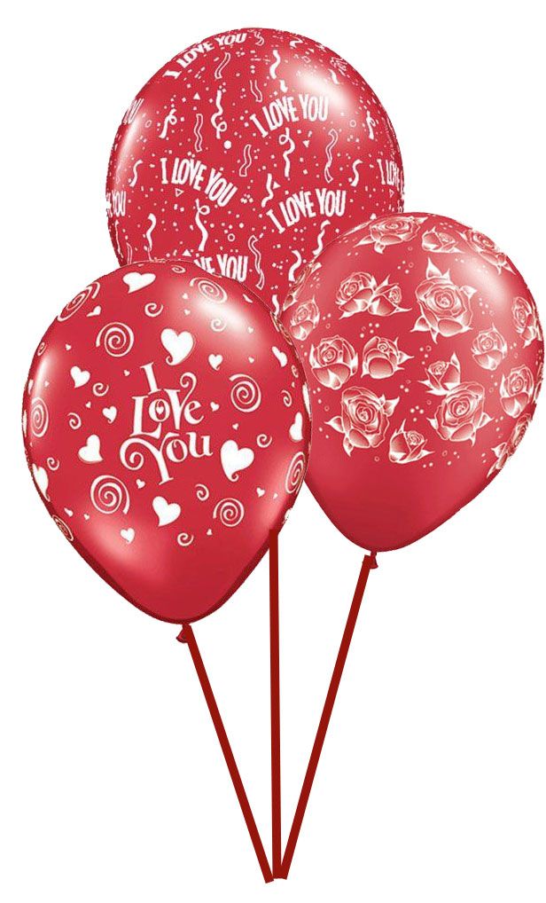 3 Latex love balloons