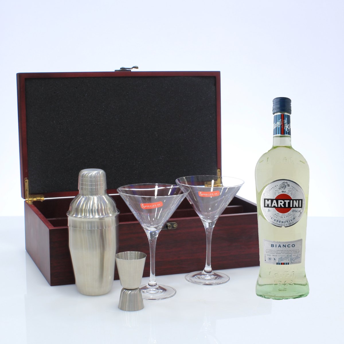 Βαλίτσα με σέϊκερ, ποτήρια και Martini