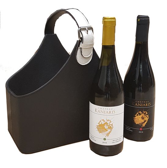 Leather case with 2 wines