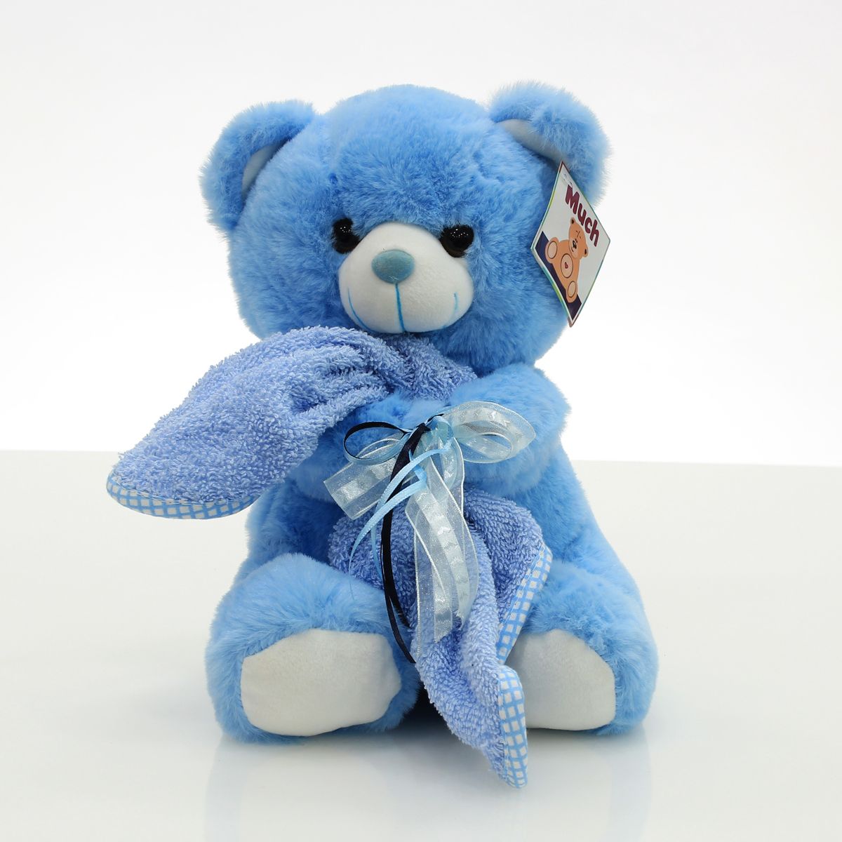 Blue Teddy with mini towel -27cm