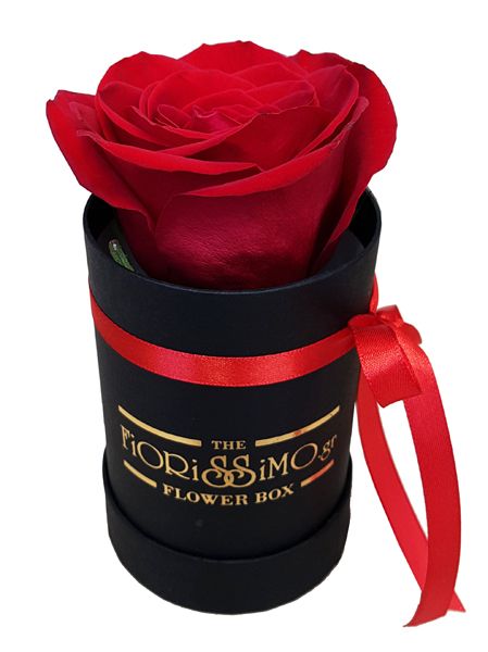 Κουτί με κόκκινο τριαντάφυλλο mini μαύρο