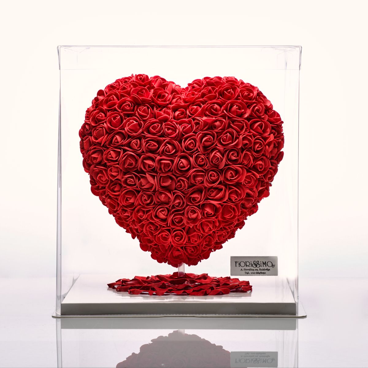 Καρδιά από latex(τεχνητά) κόκκινα τριαντάφυλλα! Κούριερ