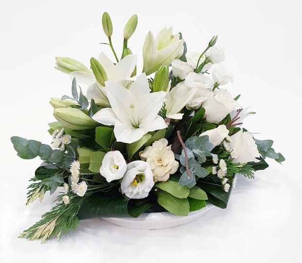 All white flower arrangement!