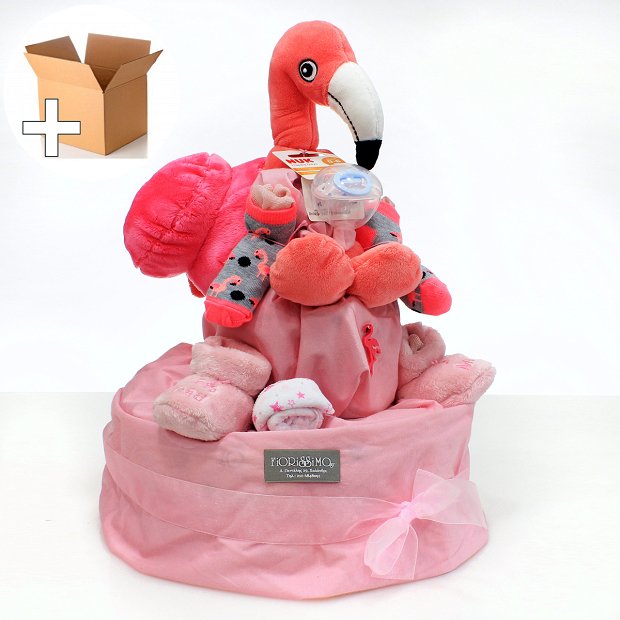 Diaper cake Ροζ Φλαμίνγκο! courier