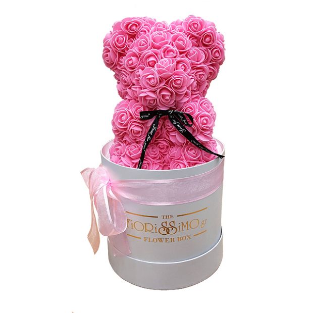 Rose Bear small in a box! Pink