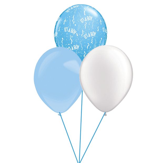3 μπαλόνια για νεογέννητο αγοράκι (με ίλιον)