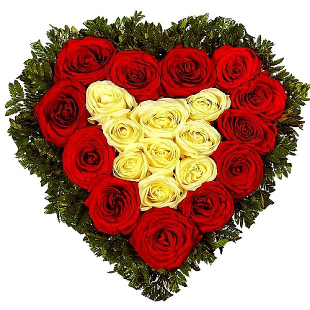Καρδιά με 21 τριαντάφυλλα